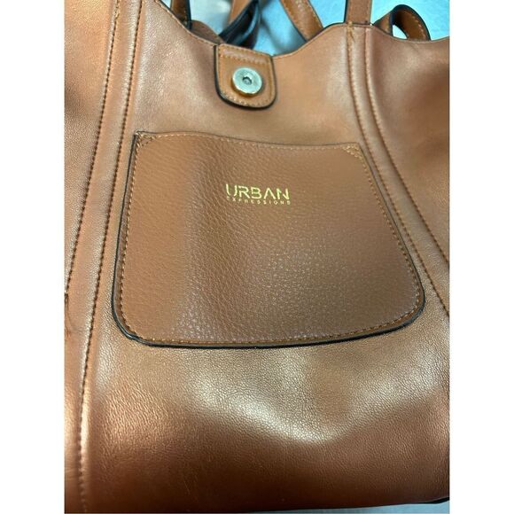 Urban Expressions LARGE TOTE Crossbody Bag. Brown. Excellent condition. - Picture 7 of 7